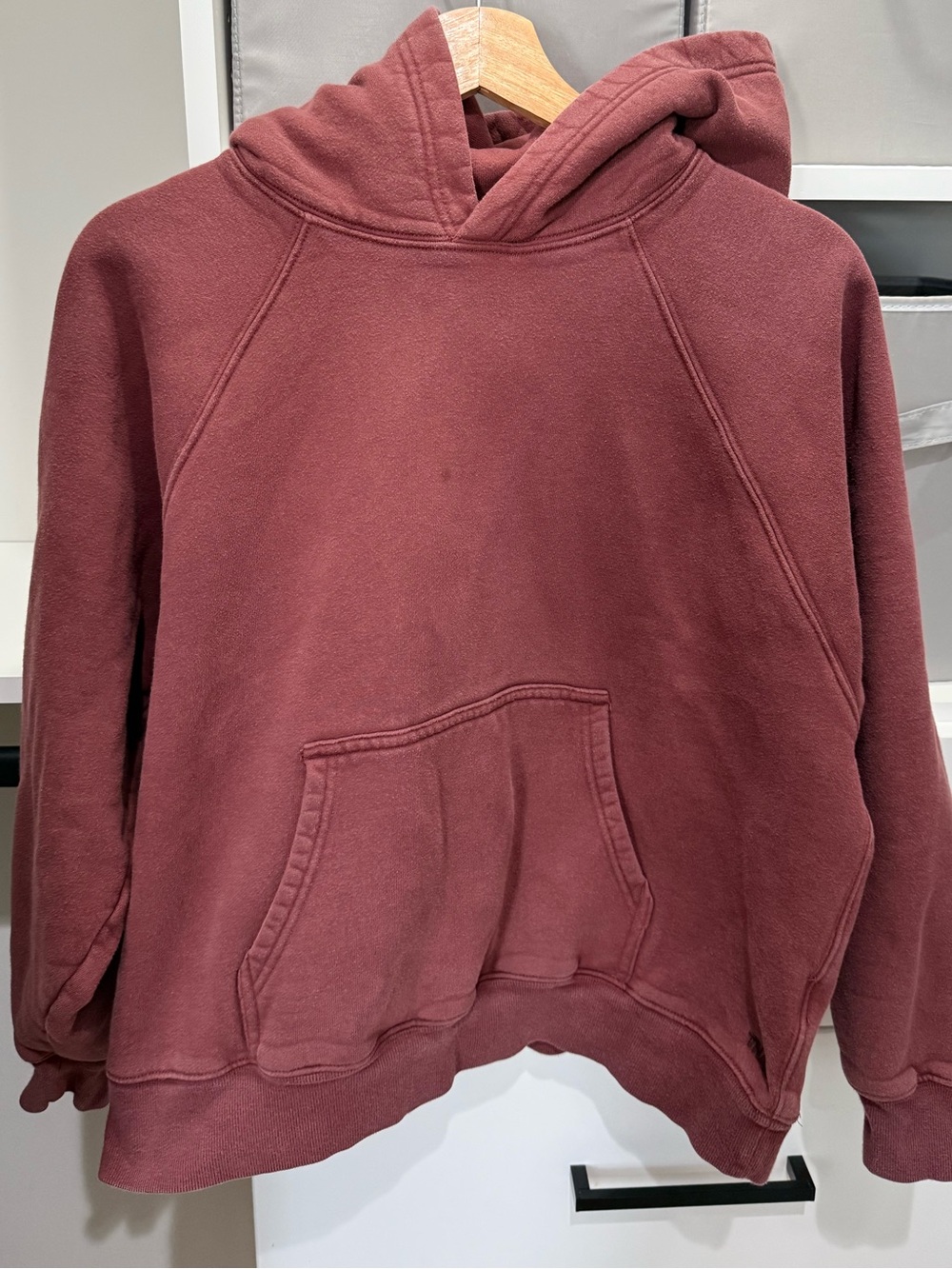 Aritzia TNA Cozy Fleece Mega Hoodie - Dark Maroon, Size 2